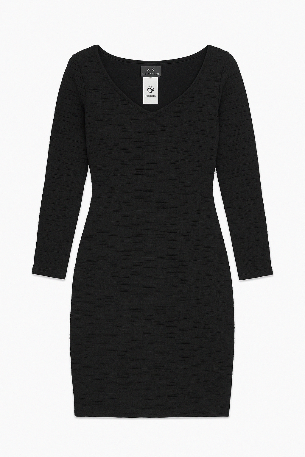 Textured Long Sleeve Fitted One-Piece