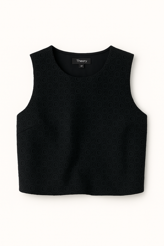 Black Textured Crop Top