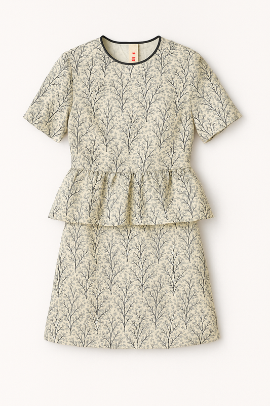 Layered Cream Ruffle Top Set
