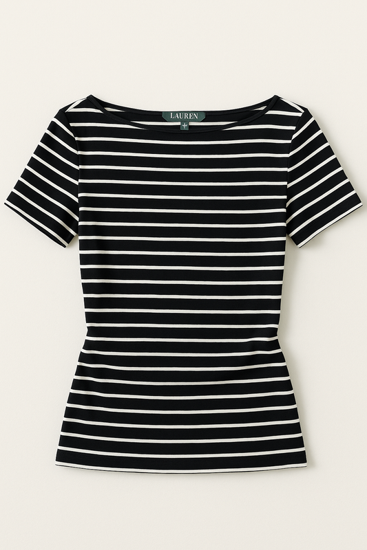 Striped Black Cotton Top