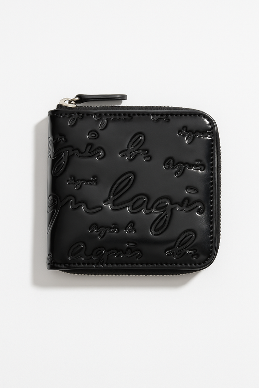 Glossy Embossed Zip-Around Wallet