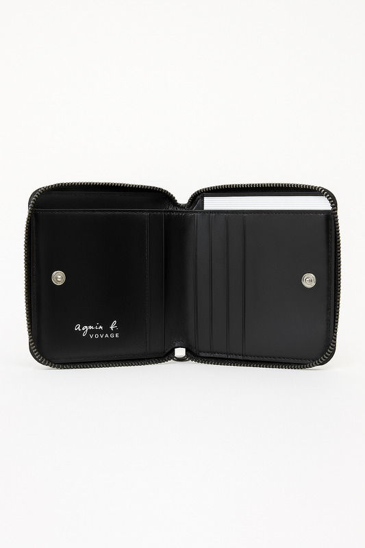 Glossy Embossed Zip-Around Wallet