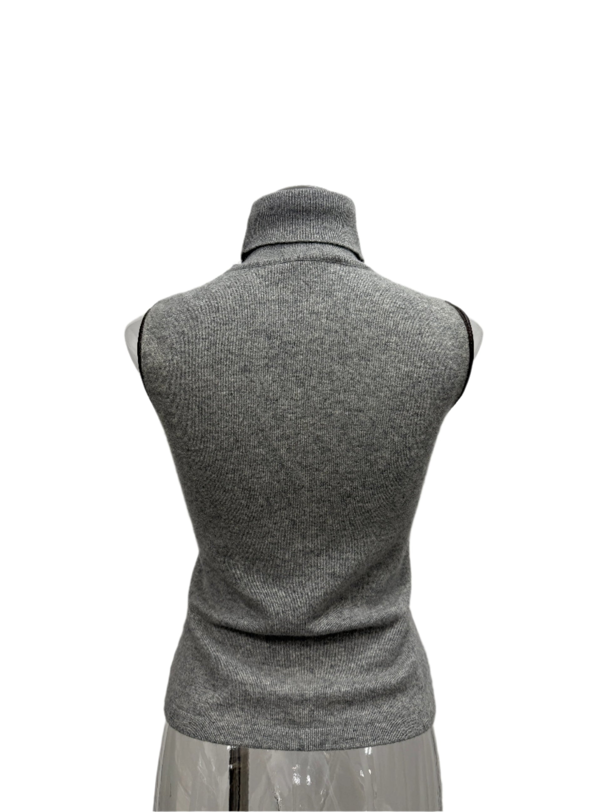 GREENIES Fabiana Filippi Grey Sleeveless Merino Turtleneck Sweater