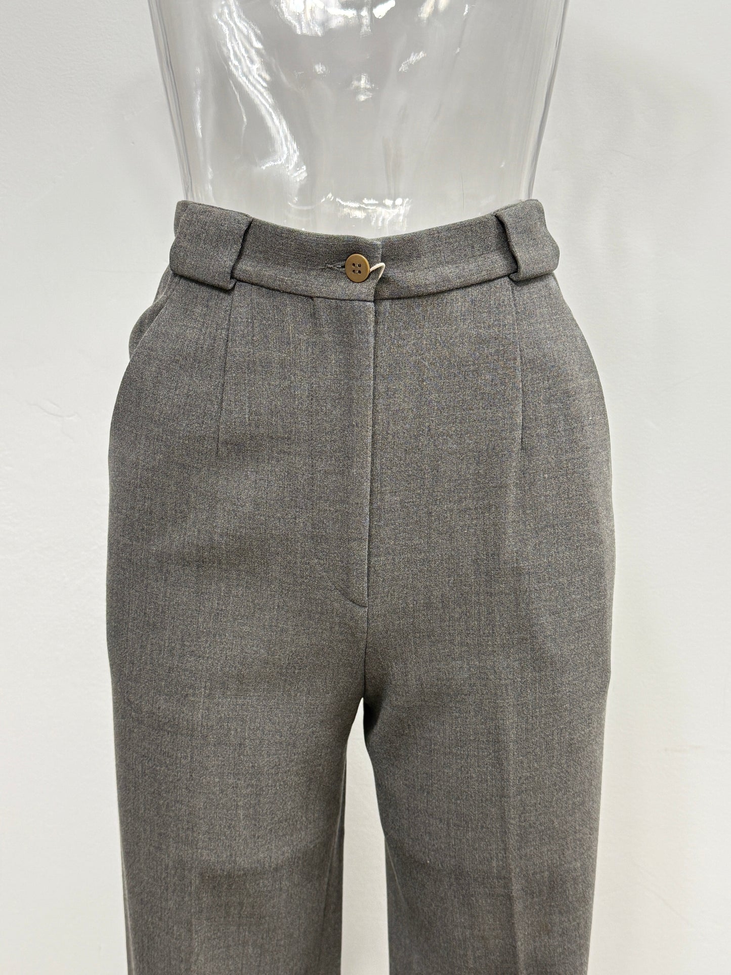 GREENIES Giorgio Armani Tailored Mandarin‑Collar Gray Double‑Breasted Suit