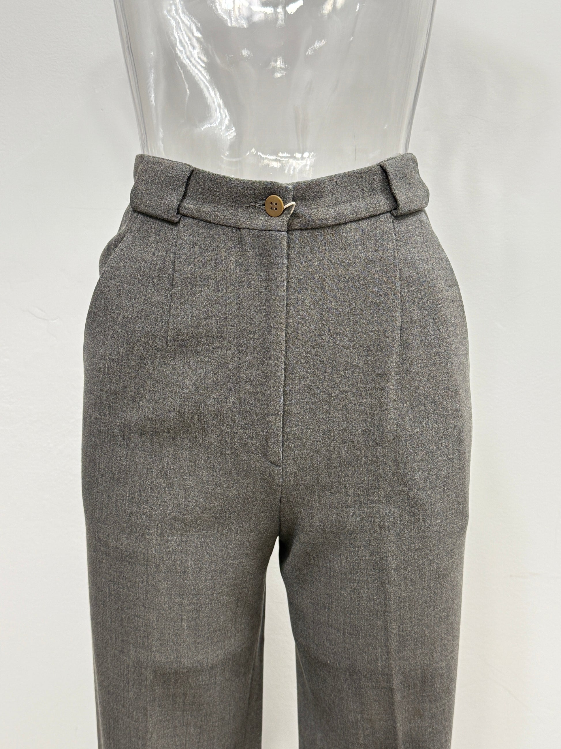 GREENIES Giorgio Armani Tailored Mandarin‑Collar Gray Double‑Breasted Suit