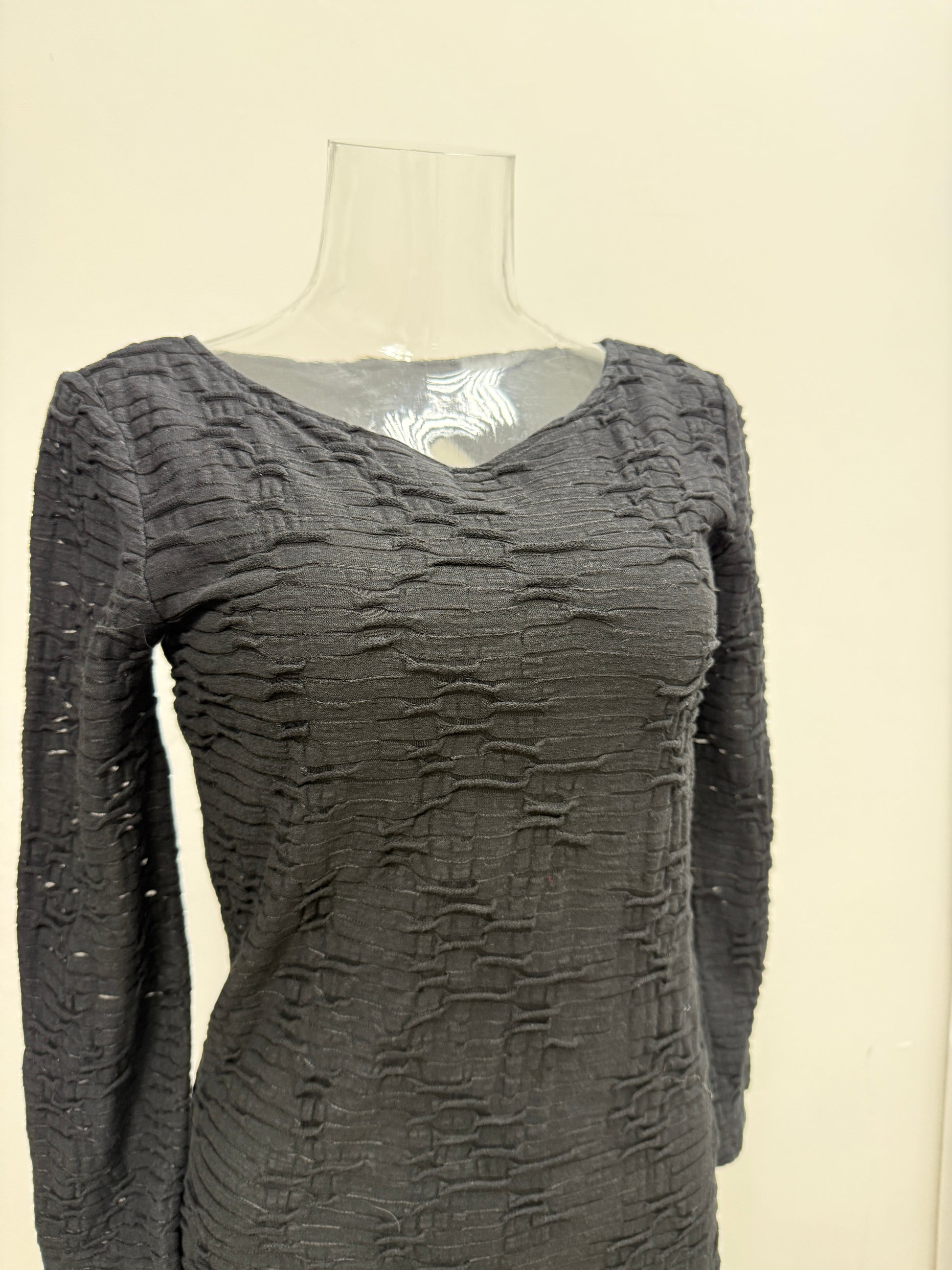 GREENIES Armani Exchange Textured Long Sleeve Fitted One-Piece