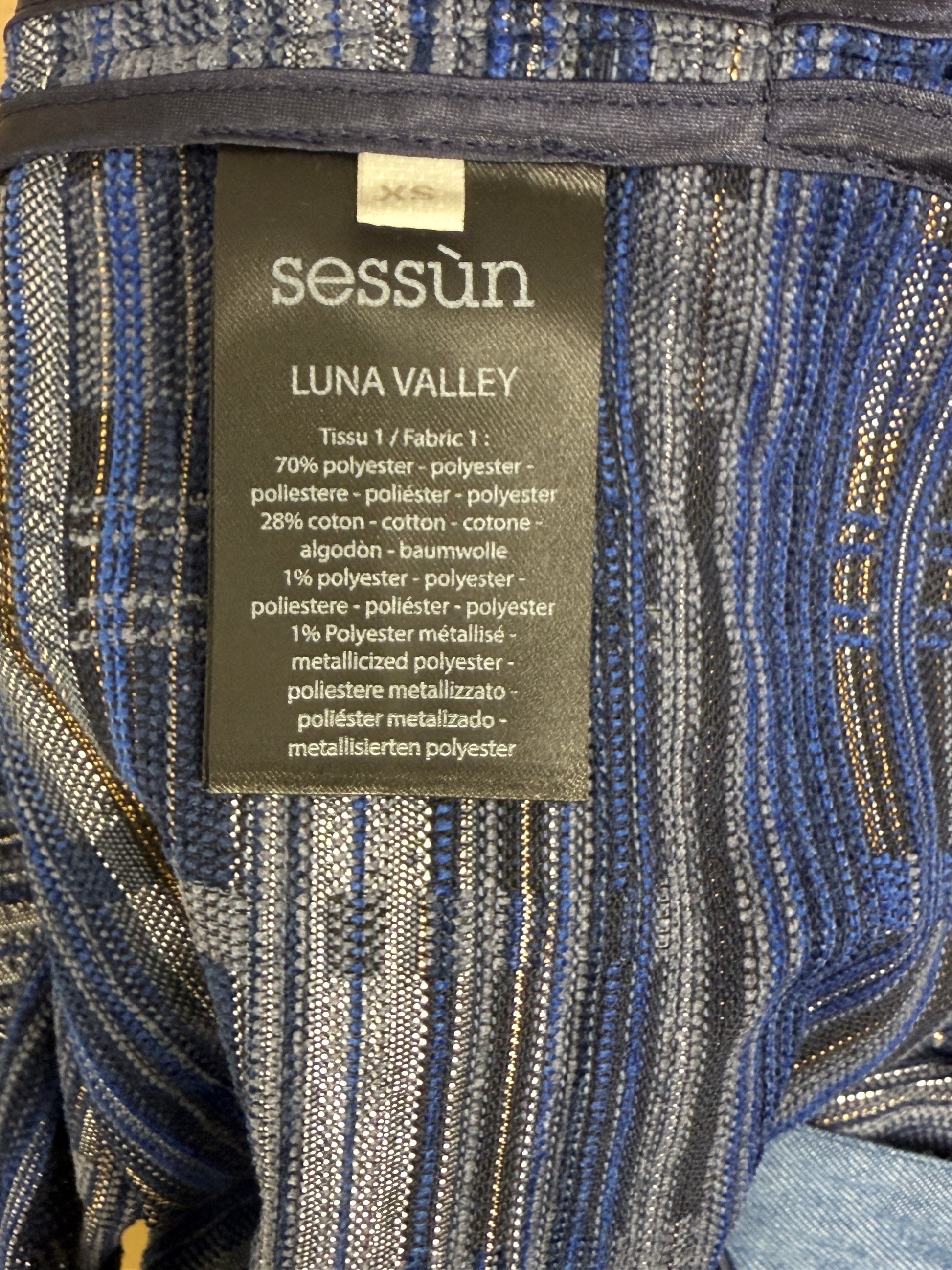 GREENIES Sessùn Blue Textured Stripe Belted Jacket