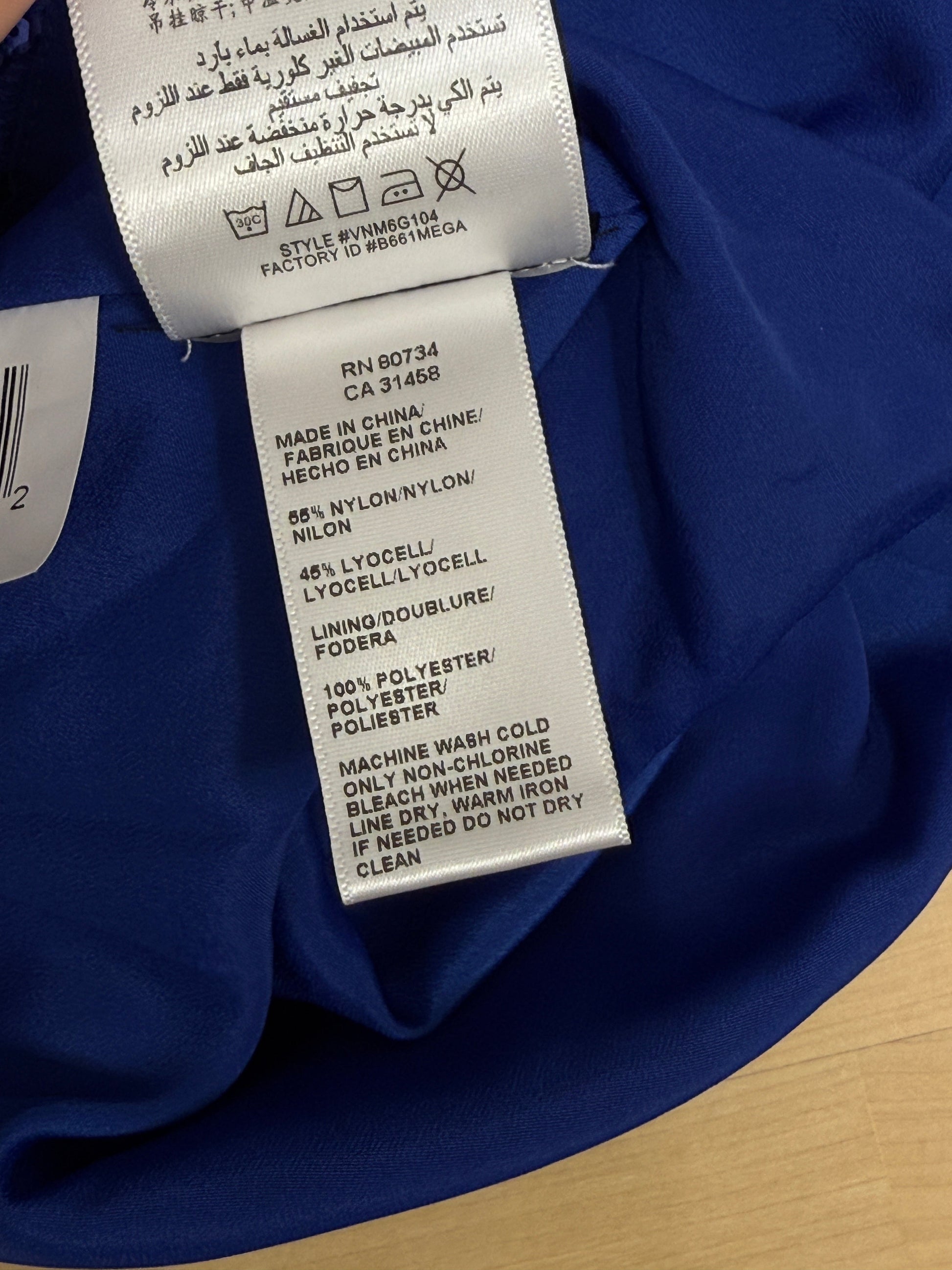 GREENIES BCBGMAXAZRIA Cobalt Sequin Draped Back Dress