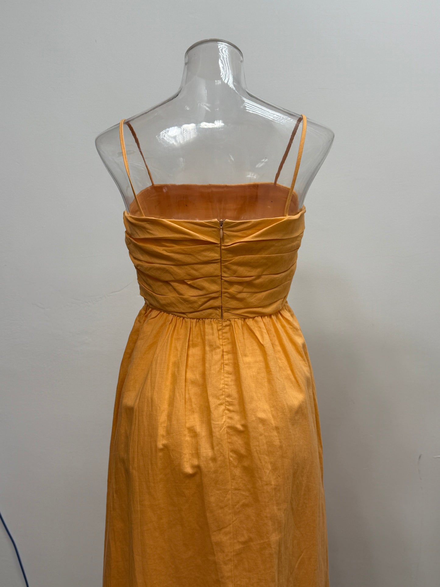 GREENIES Love Bonito Orange Pleated Spaghetti Strap One-Piece