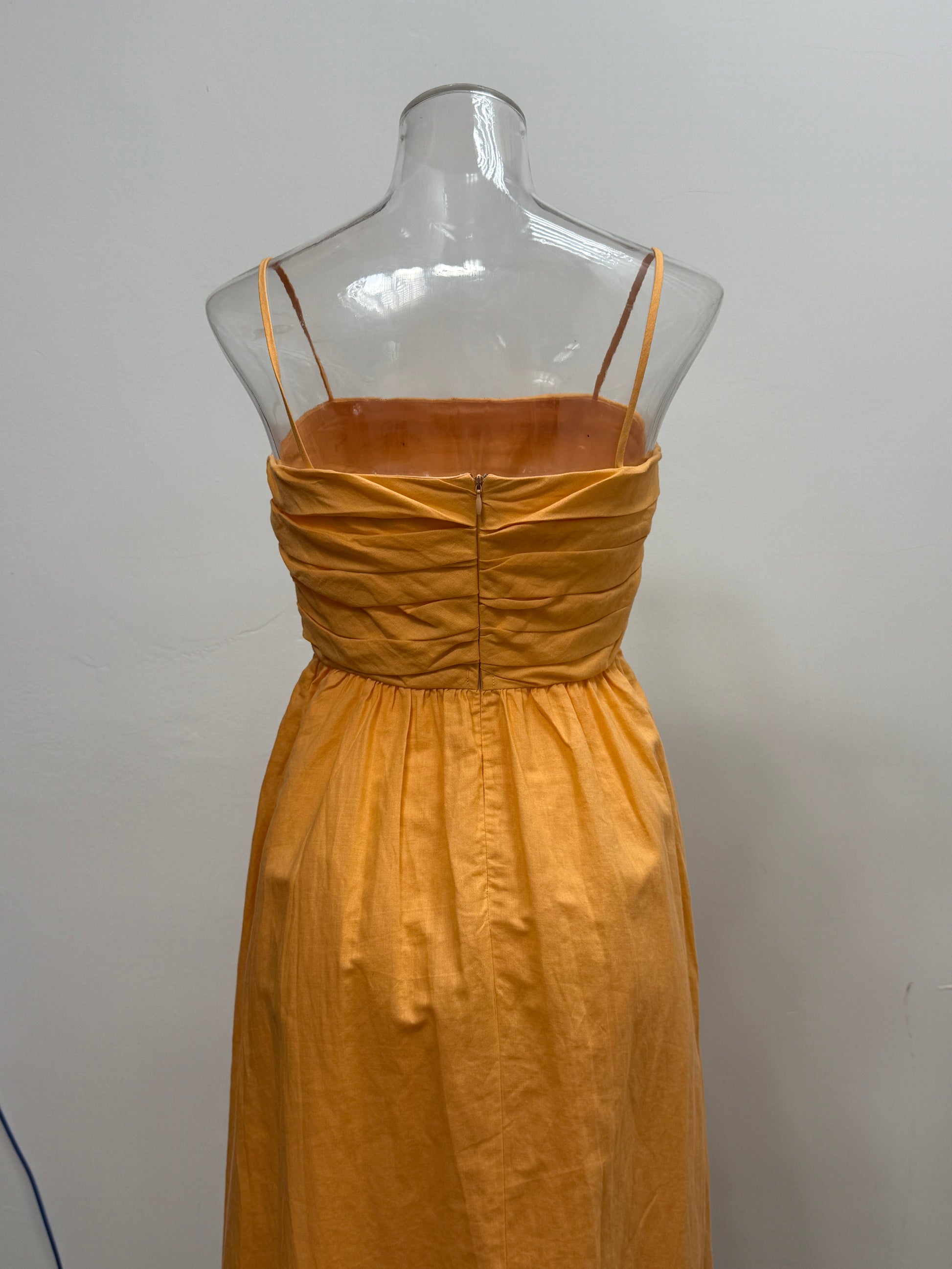 GREENIES Love Bonito Orange Pleated Spaghetti Strap One-Piece