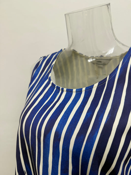 GREENIES Initial Blue Striped Sleeveless Blouse