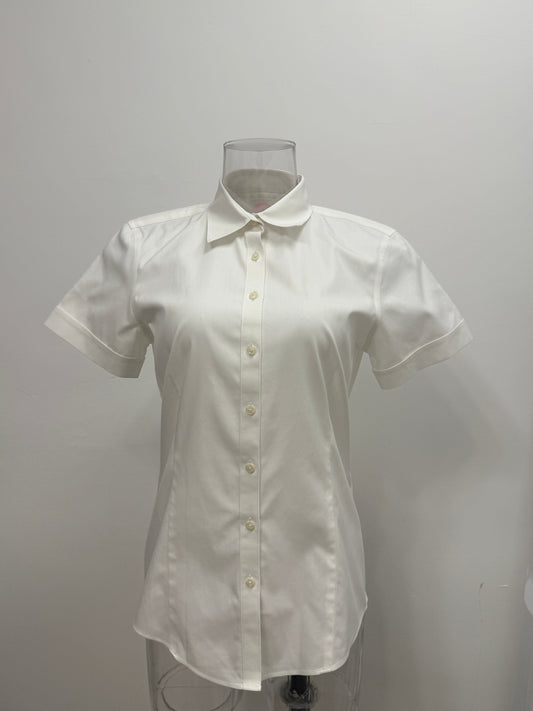 GREENIES Brooks Brothers White Short Sleeve Fitted Shirt