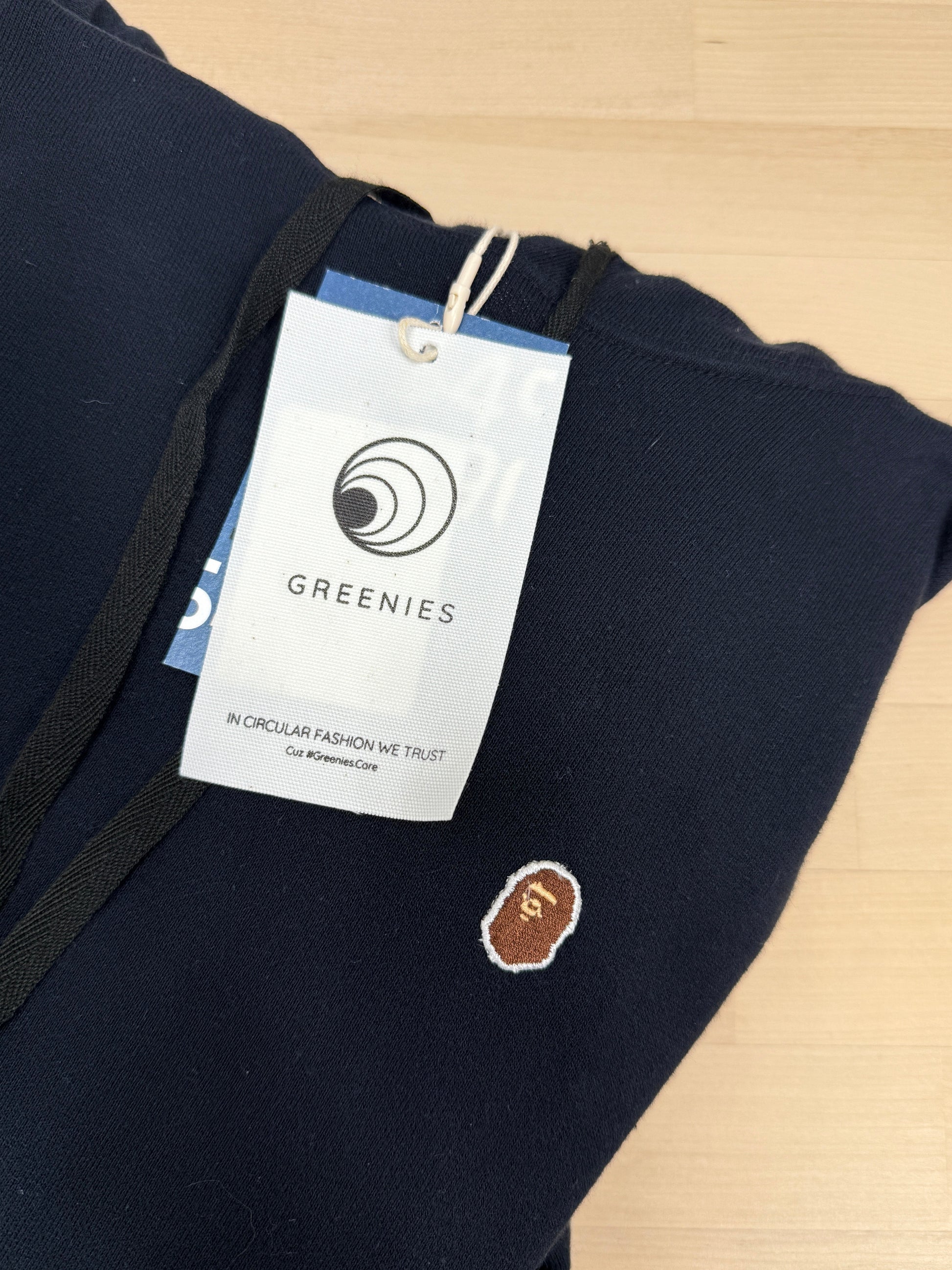 GREENIES A Bathing Ape Black Longline Hoodie Dress