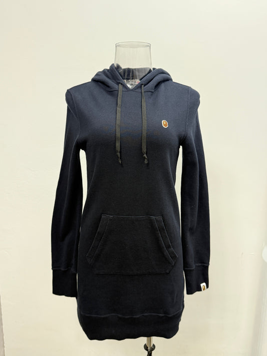 GREENIES A Bathing Ape Black Longline Hoodie Dress