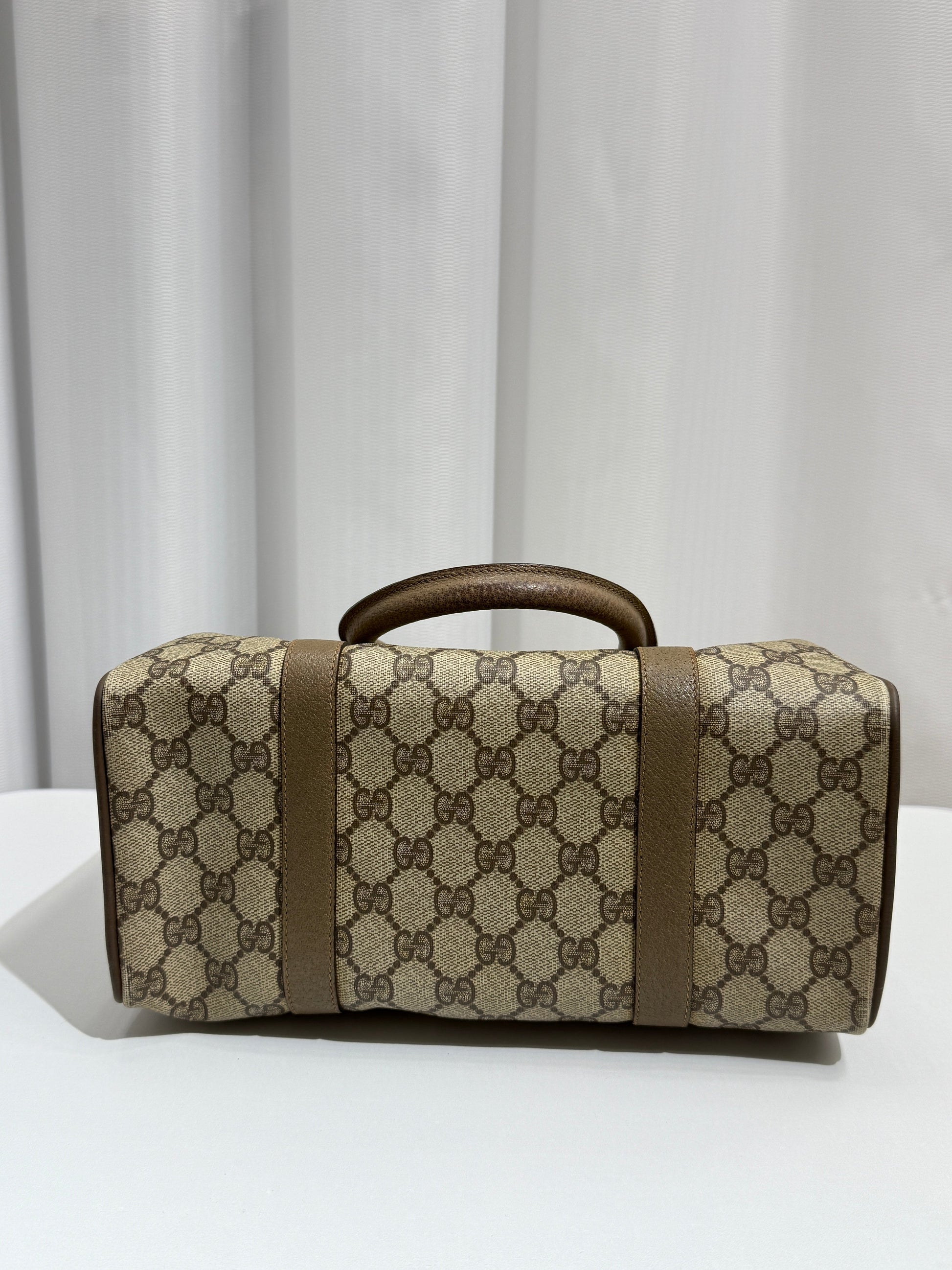 GREENIES Gucci Beige Monogram Dome Satchel